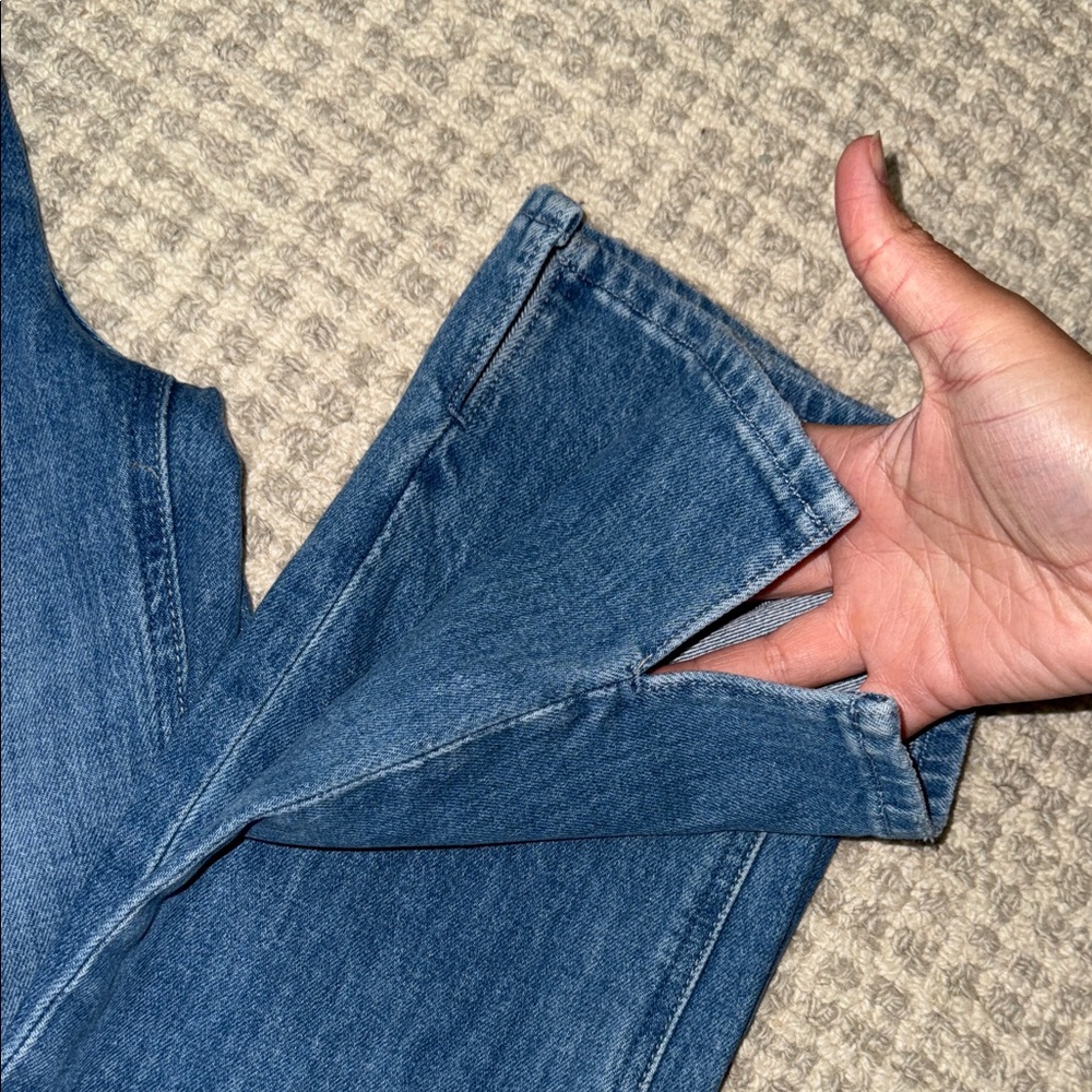 PAIGE Classic Blue Sarah Straight Leg Jeans - Picture 2 of 8